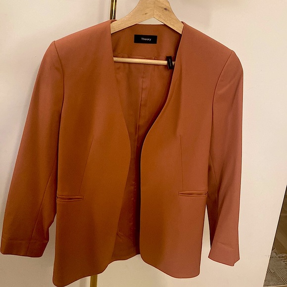 Theory size 2 stretch wool blazer - blush pink. Worn once and dry cleaned. - Picture 1 of 4